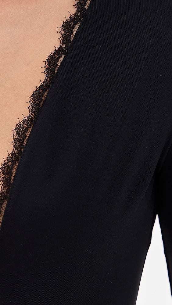 Fleur du Mal Margo Lace Long Sleeve Thong Bodysuit | Shopbop Product Image