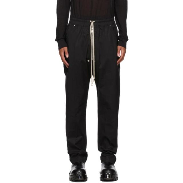 RICK OWENS Drawstring Slim Pants In Black Wool Product Image