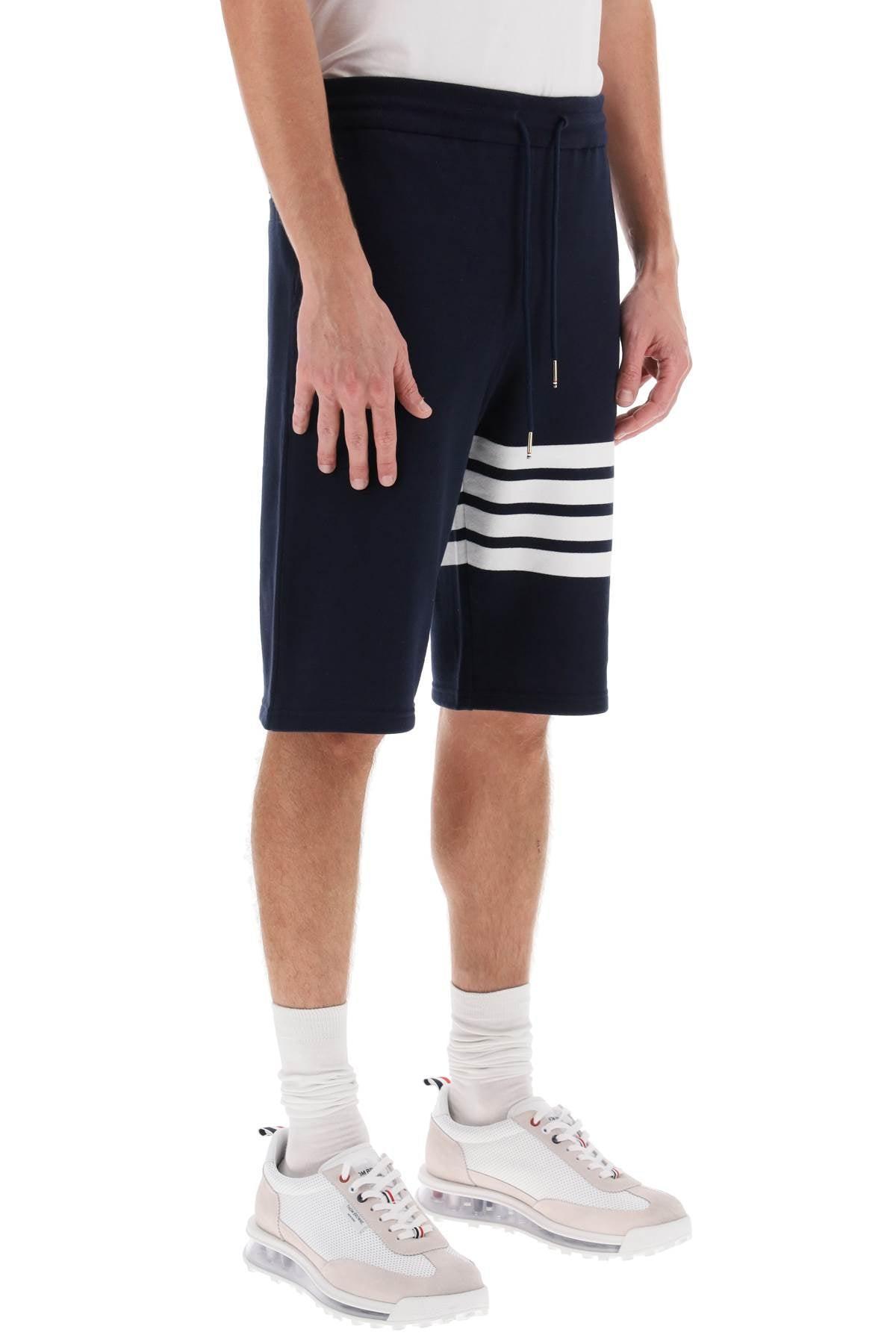 THOM BROWNE 4-bar Sweat Shorts In Blue Product Image