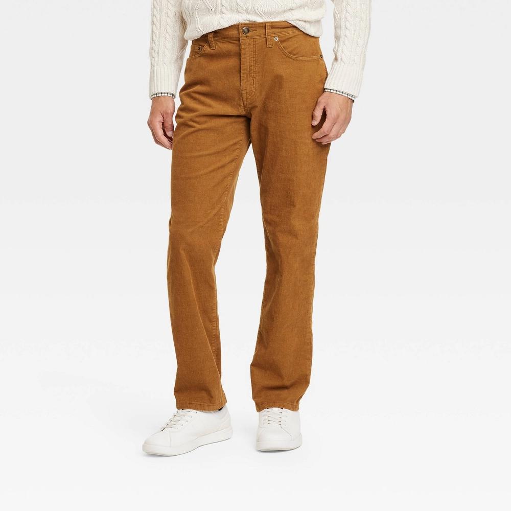 Mens Straight Fit Corduroy 5-Pocket Pants - Goodfellow & Co Gingerbread Brown 36x34 Product Image