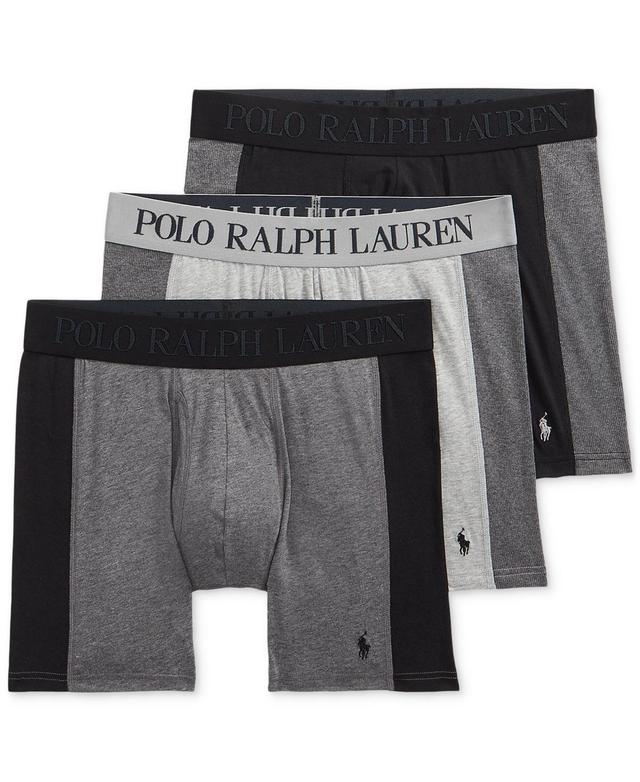 Polo Ralph Lauren 4-D Flex Max Flex Boxer Brief w/ Rib Side Panel 3 Pack (Charcoal Heather/Andover Heather/Polo ) Men's Underwear Product Image