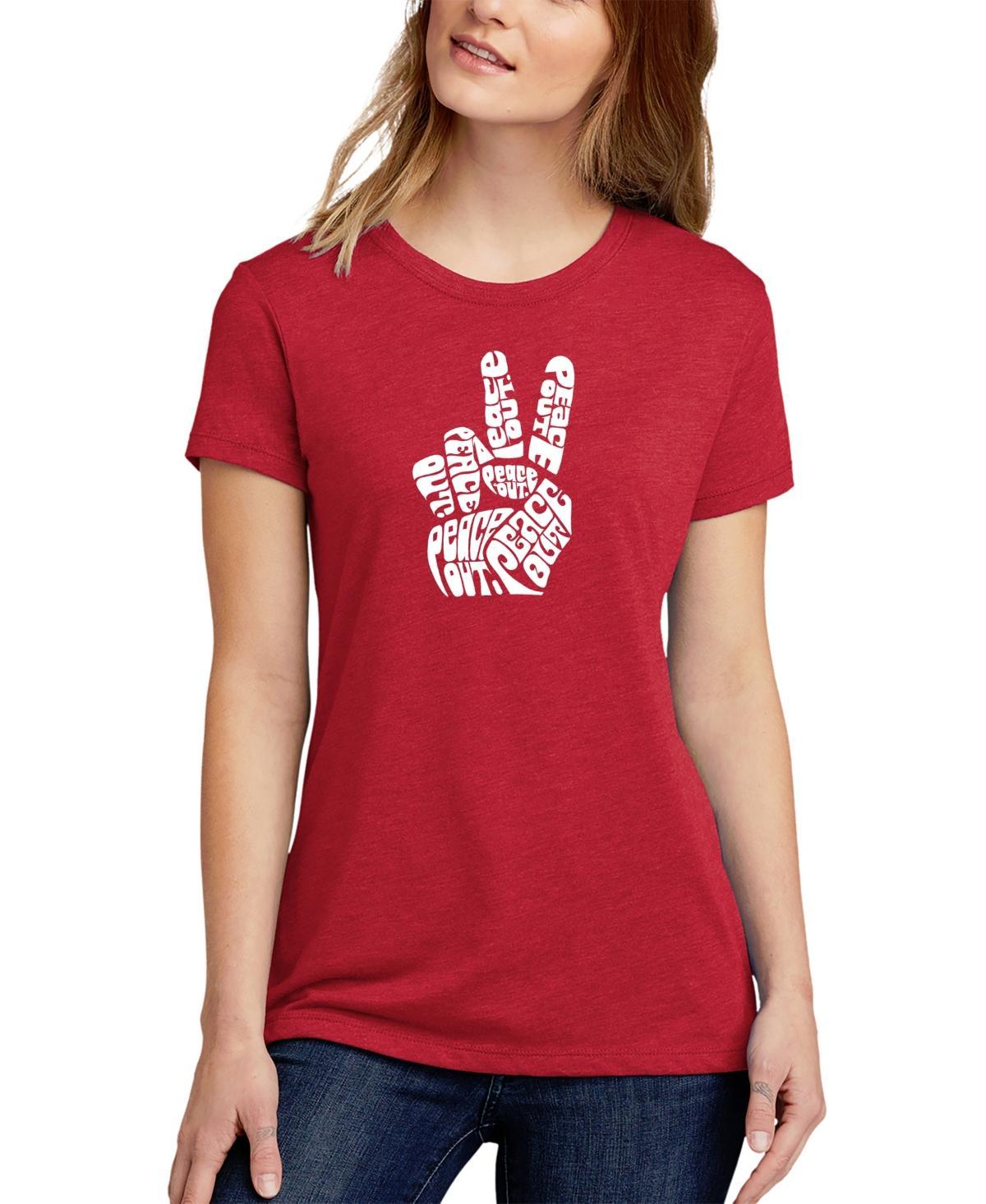 Womens Premium Blend Word Art Peace Out T-shirt Product Image