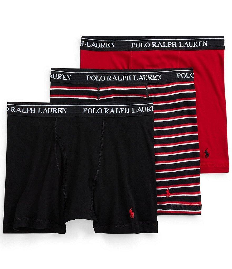 Polo Ralph Lauren Classic Fit Solid And Stripe 6#double; Inseam Boxer Briefs 3-Pack Product Image