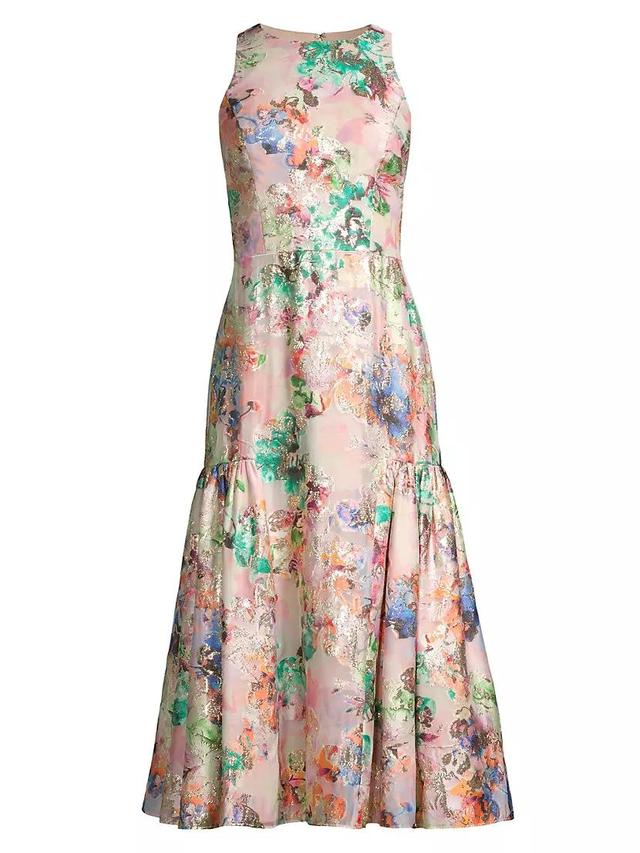 Floral Jacquard Midi-Dress Product Image