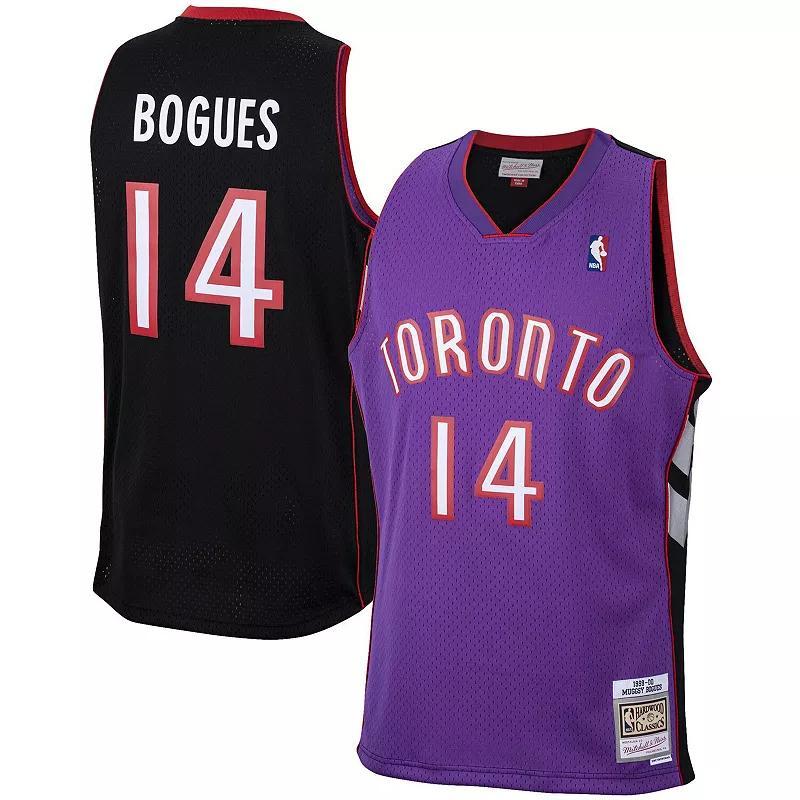 Mens Mitchell & Ness Muggsy Bogues Purple Toronto Raptors 2001/02 Hardwood Classics Swingman Jersey Product Image