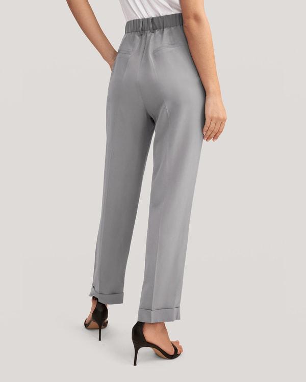 Tucked Tapered Silk Pants Product Image