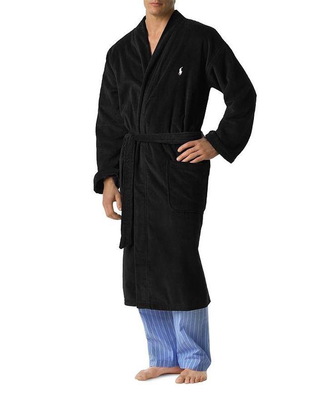 Plush Shawl Collar Robe In Polo Black Product Image