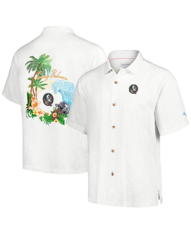 Mens Tommy Bahama White Florida State Seminoles Castaway Game Camp Button-Up Shirt Product Image