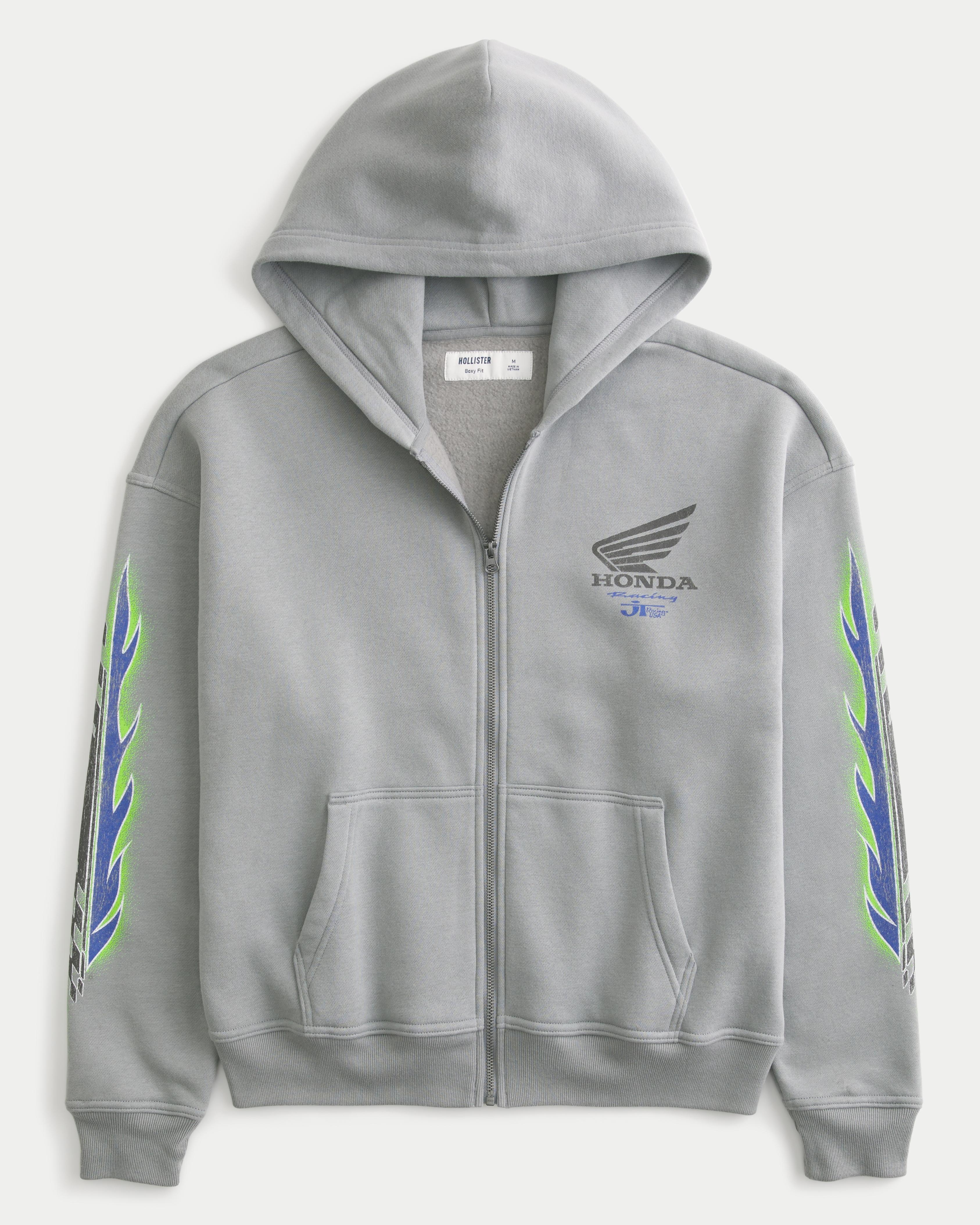 Boxy Honda Racing Graphic Zip-Up Hoodie Product Image