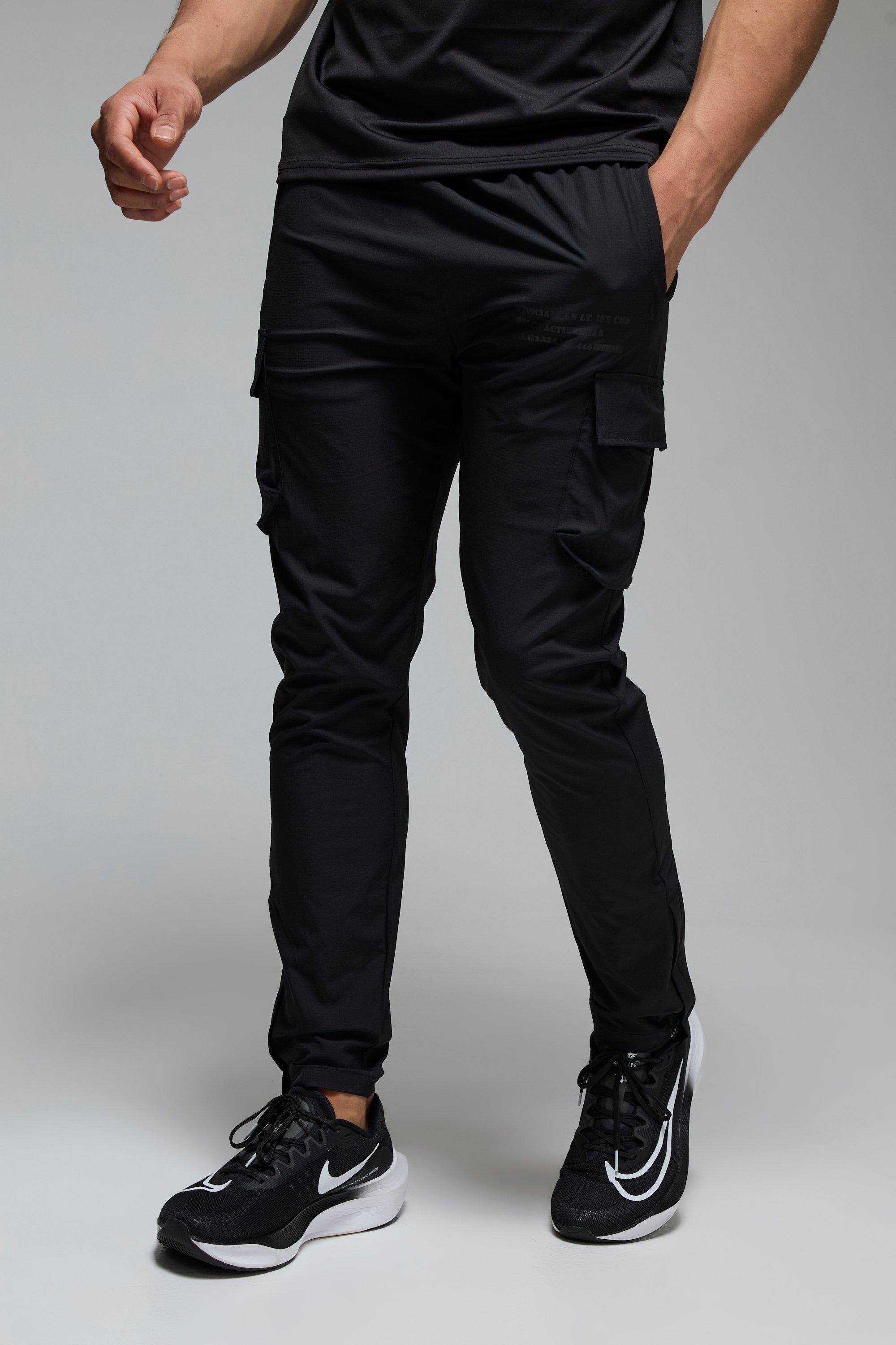 Man Active Gym Technical Tapered Cargo Sweatpants | boohooMAN USA Product Image