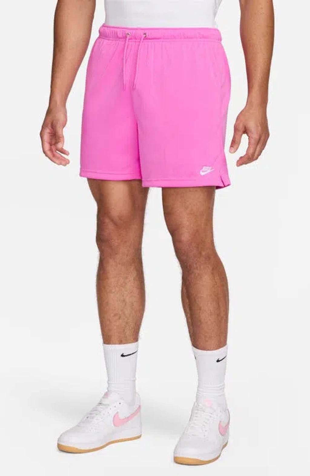 Club Flow Mesh Athletic Shorts In Playful Pink,white Product Image