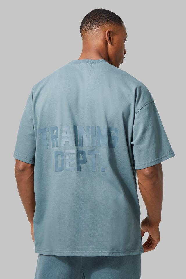 Mens Blue Active Training Dept Oversized T-shirt, Blue Product Image