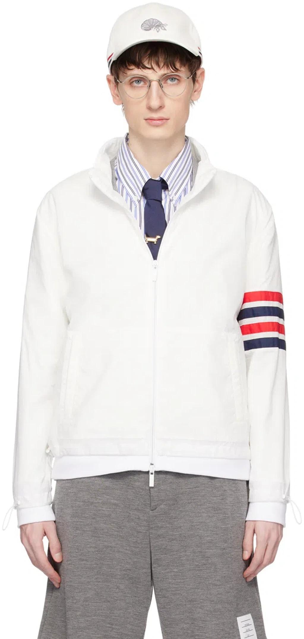 White 4-bar Jacket In 100 White Product Image