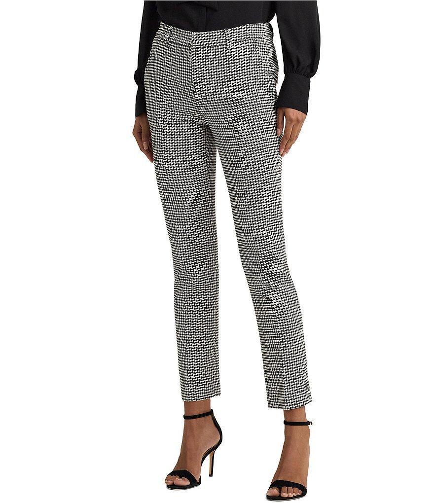 Lauren Ralph Lauren Mid Rise Houndstooth Cropped Pants Product Image