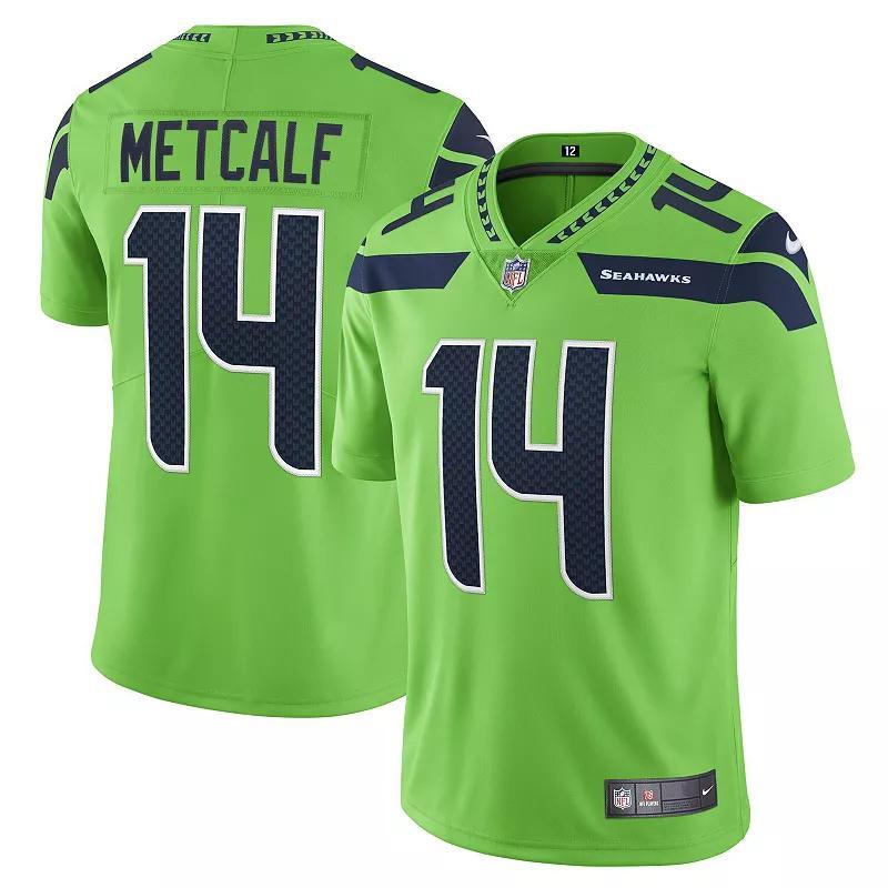 Mens Nike DK Metcalf Neon Green Seattle Seahawks Vapor Limited Player Jersey Blue BRT GR Product Image