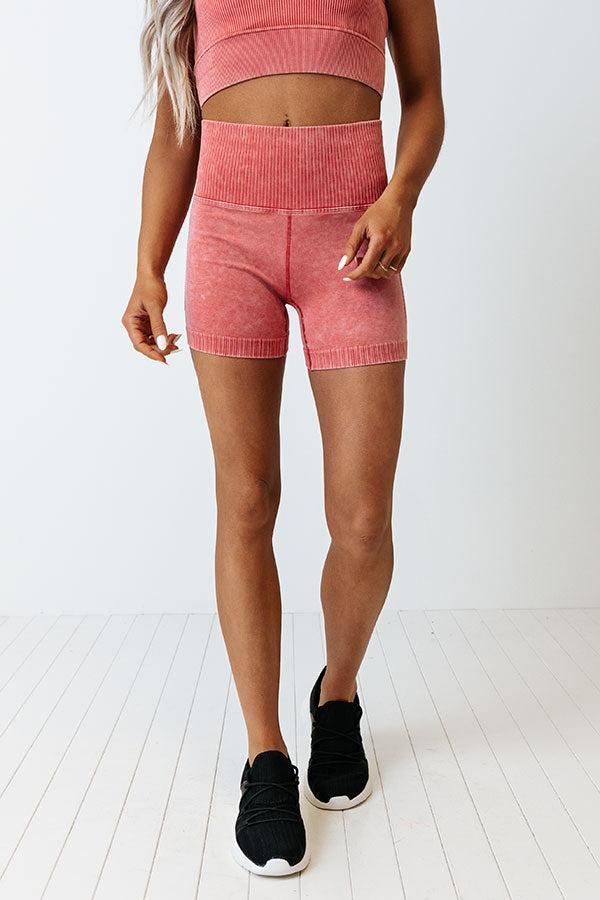 Doing The Most High Waist Biker Shorts in Rose Product Image