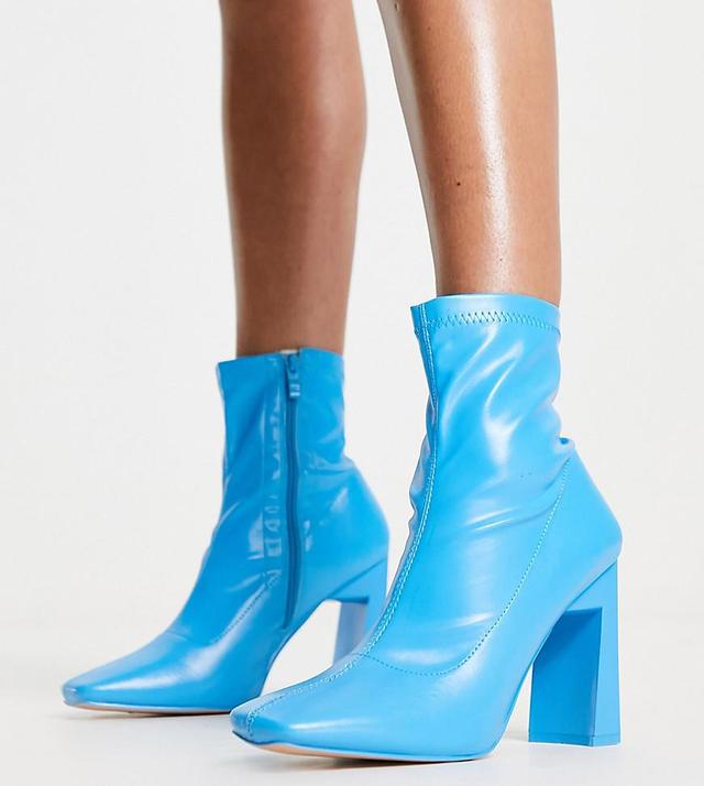 Public Desire Wide Fit True mid heeled ankle boots Product Image