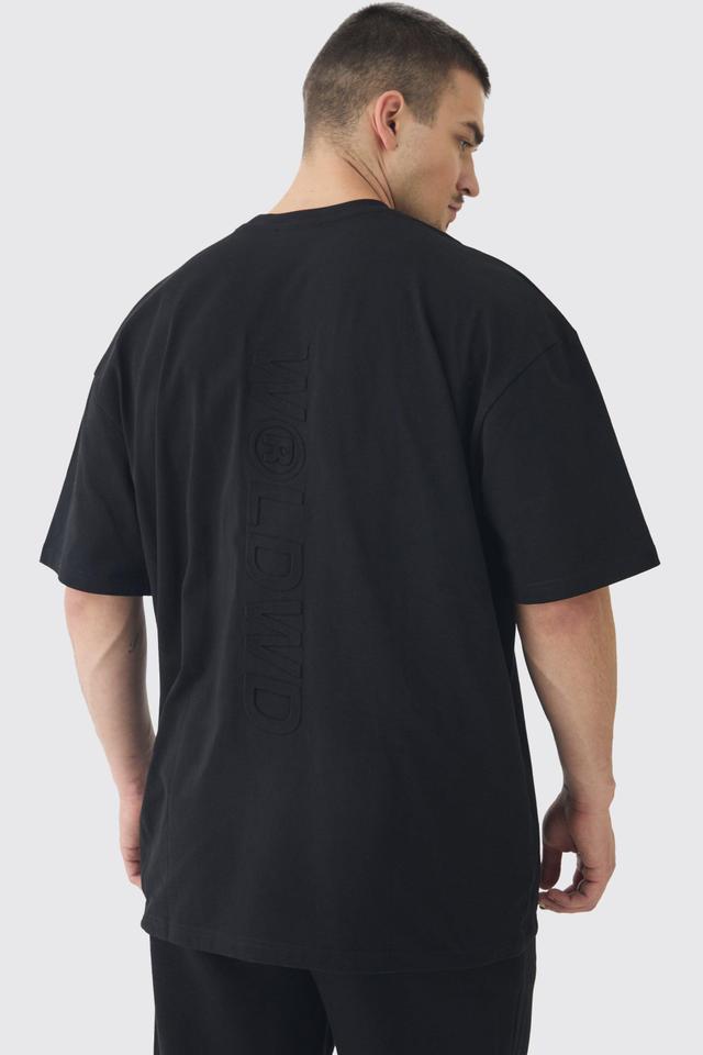 Tall Oversized Worldwide Embossed T-Shirt | boohooMAN USA Product Image