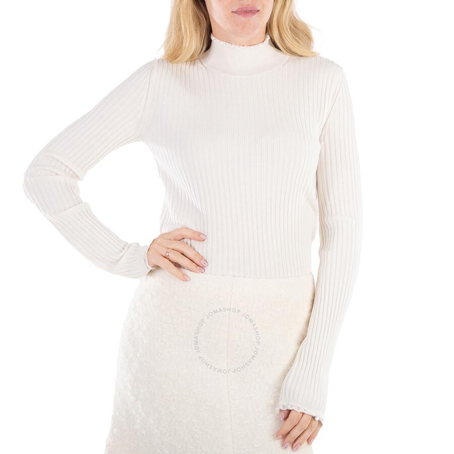 Chloe Iconic Milk Turtleneck Knitted Sweater In White Product Image