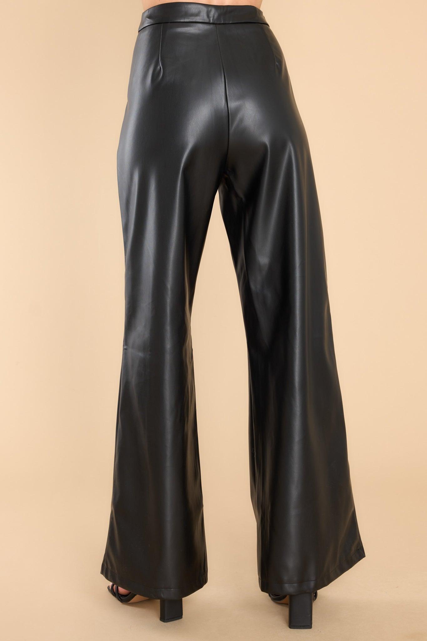 Back And Better Black Faux Leather Pants Product Image