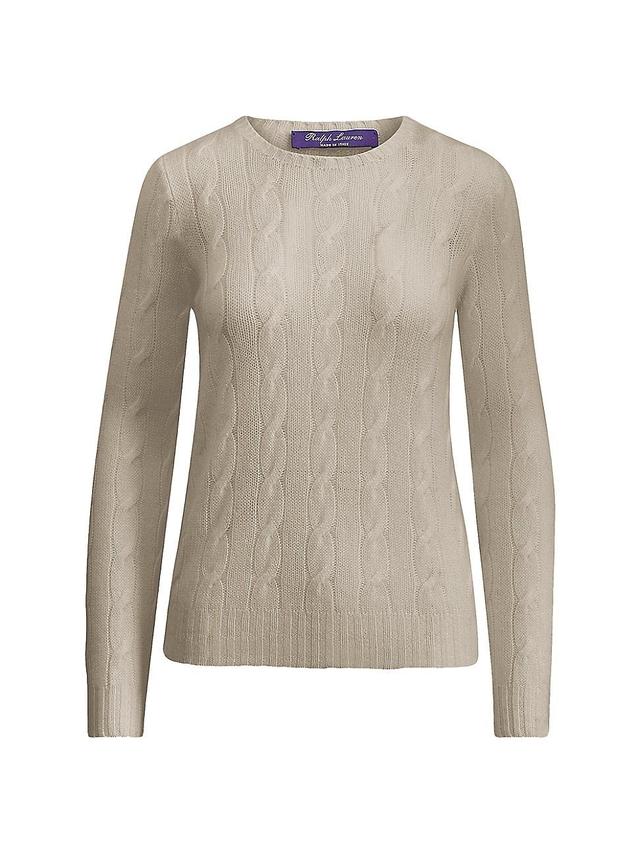 Womens Cable Knit Cashmere Sweater Product Image