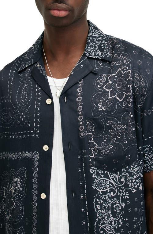 ALLSAINTS Jalisco Bandana Print Camp Shirt In Black Product Image