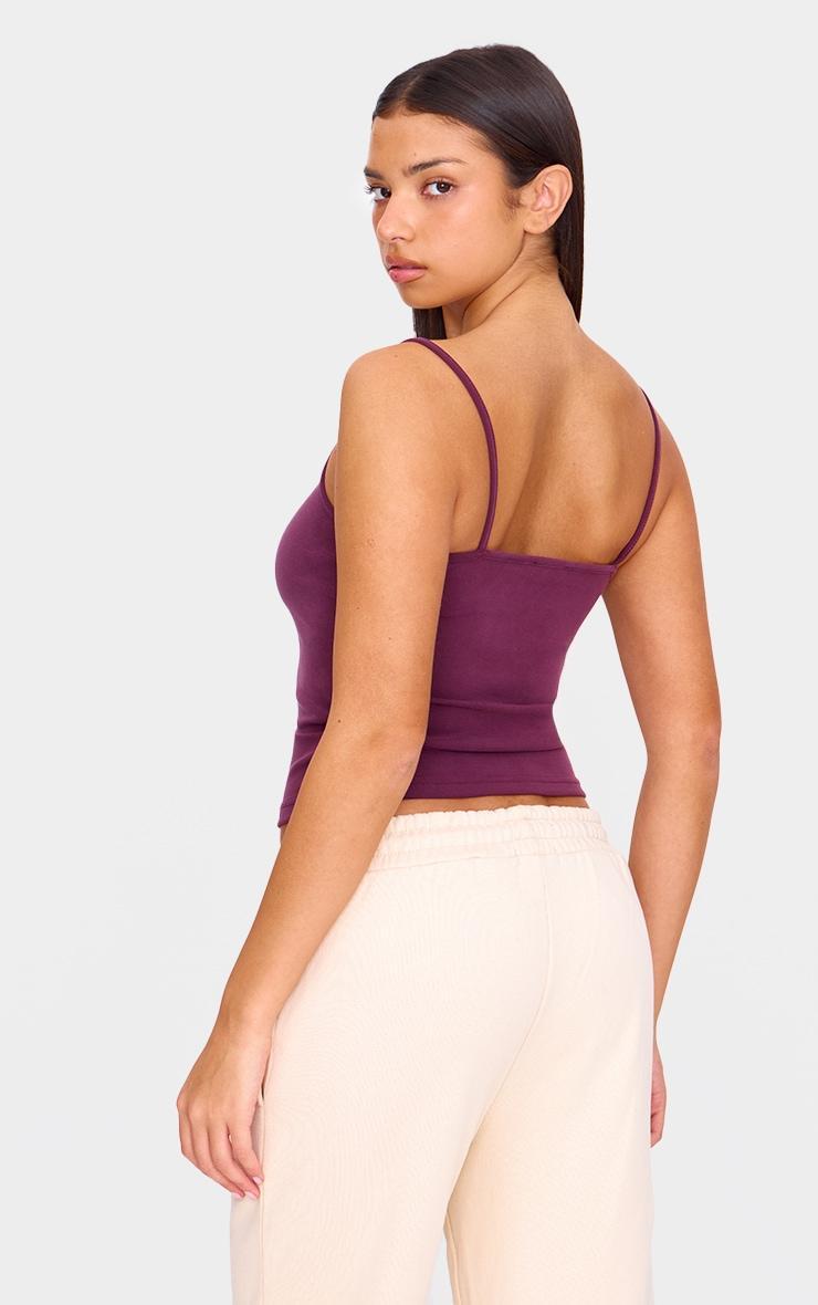 Burgundy Premium Soft Touch Strappy Cami Top Product Image