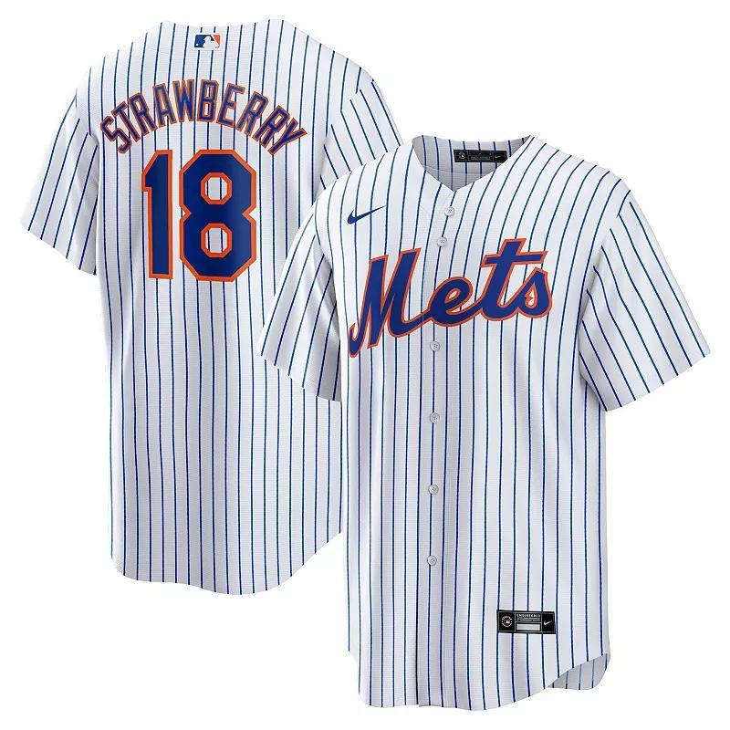 Nike Mens Darryl Strawberry White New York Mets Home Replica Player Jersey - White Product Image