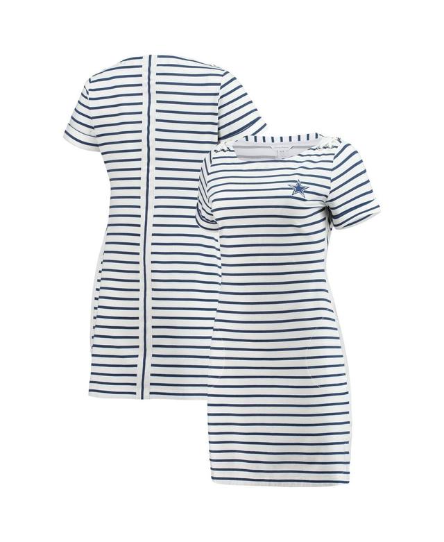 Womens Tommy Bahama White/Navy Dallas Cowboys Tri-Blend Jovanna Striped Dress Product Image