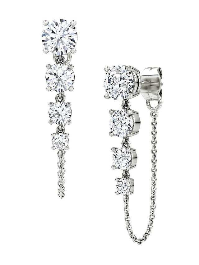 Womens Vrai X Brides 14K White Gold & 1.85 TCW Lab-Grown Diamond Linked Tennis Earrings Product Image