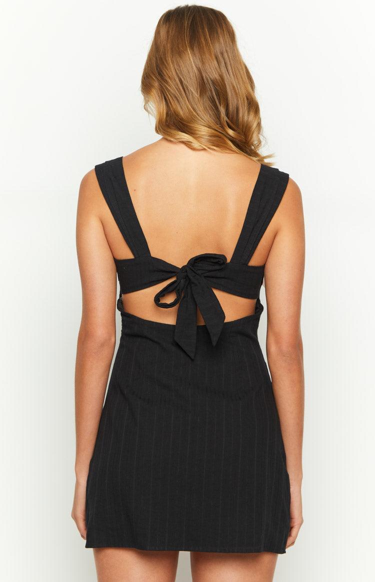 Taylor Black Tie Back Mini Dress Product Image