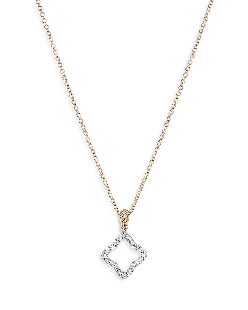 Womens Cable Collectibles Quatrefoil Pendant With Diamonds In 18K Yellow Gold On Chain Product Image