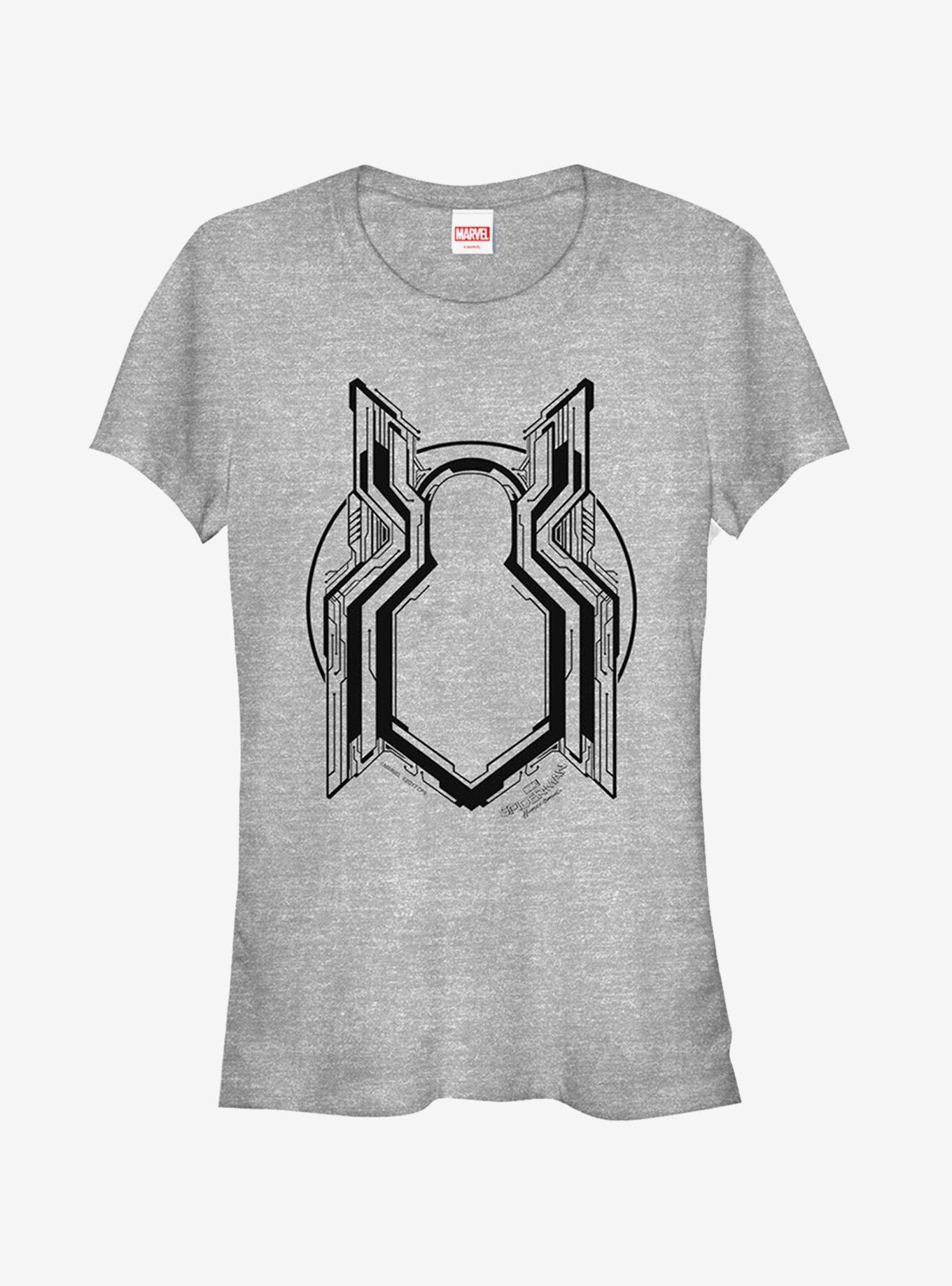 Marvel Spider-Man Homecoming Grayscale Logo Girls T-Shirt Product Image