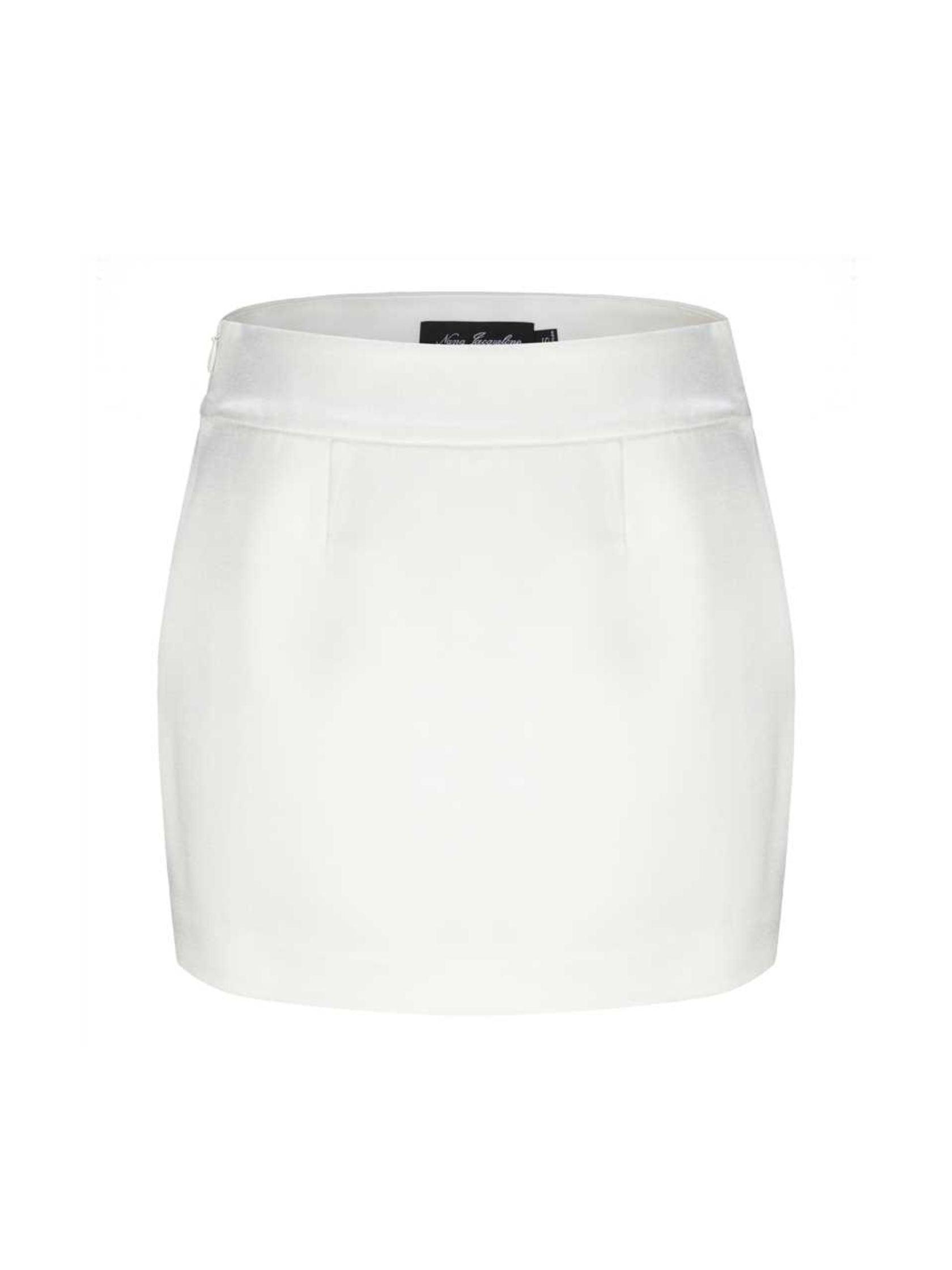 Emilia Satin Skirt (White) Product Image