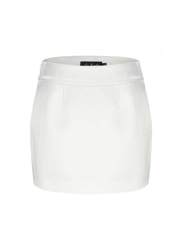 Emilia Satin Skirt (White) Product Image