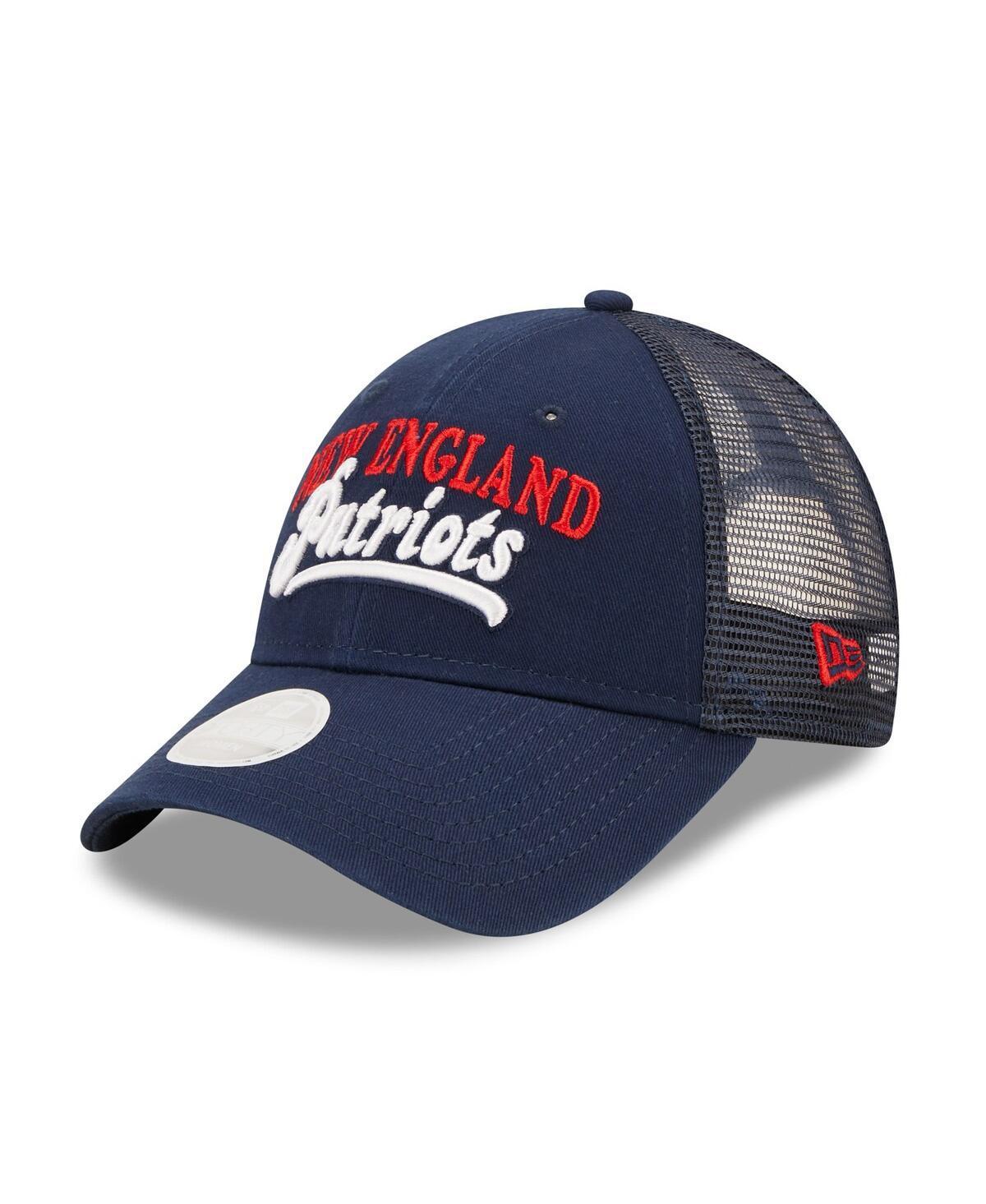 Womens New Era Navy New England Patriots Team Trucker 9FORTY Snapback Hat Product Image