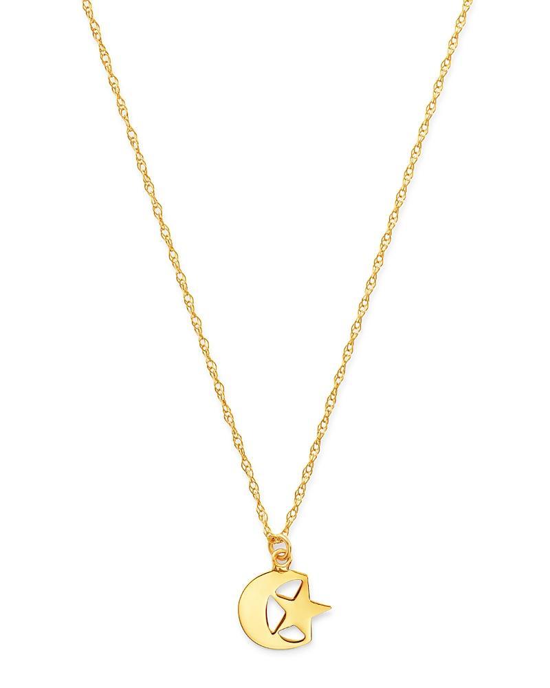 Saks Fifth Avenue Made in Italy Saks Fifth Avenue Women's 14K Yellow Gold Star & Moon Necklace  - female - Size: one-size Product Image