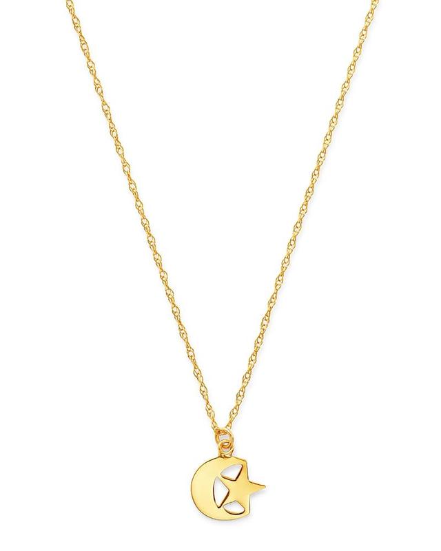 Moon & Meadow Star & Moon Pendant Necklace in 14K Yellow Gold, 18 - 100% Exclusive Product Image