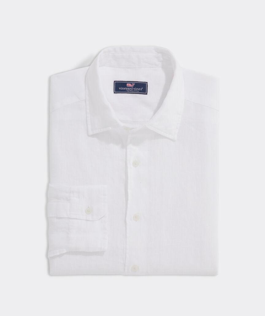 Linen Solid Spread Collar Shirt Product Image