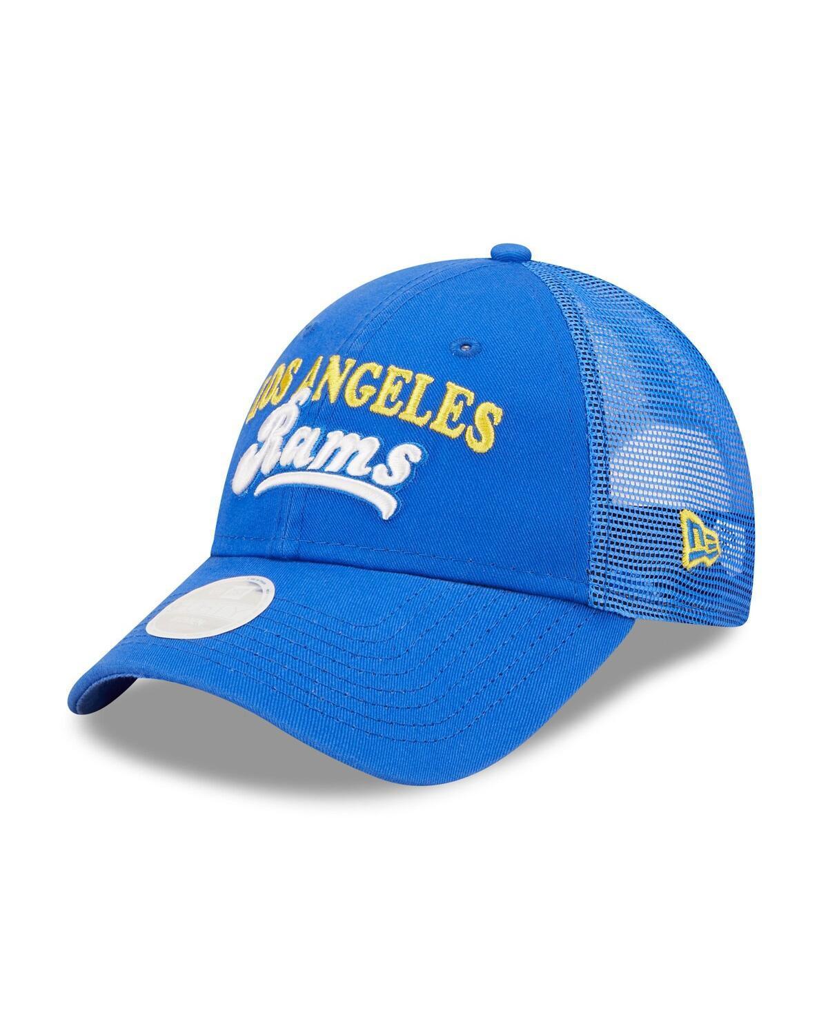 Womens New Era Royal Los Angeles Rams Team Trucker 9FORTY Snapback Hat Product Image