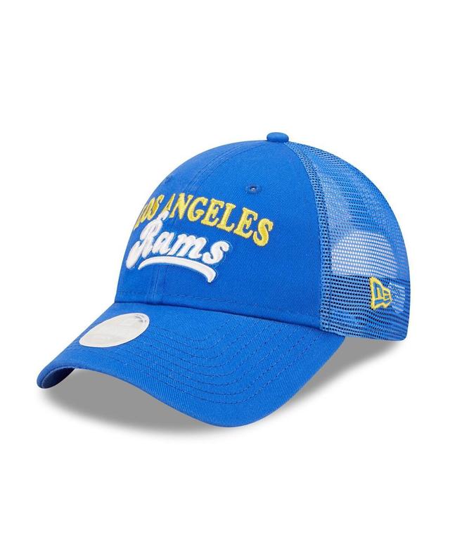 Womens New Era Royal Los Angeles Rams Team Trucker 9FORTY Snapback Hat Product Image