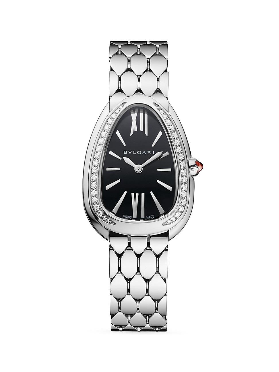 Womens Serpenti Seduttori Stainless Steel & Diamond Bracelet Watch Product Image