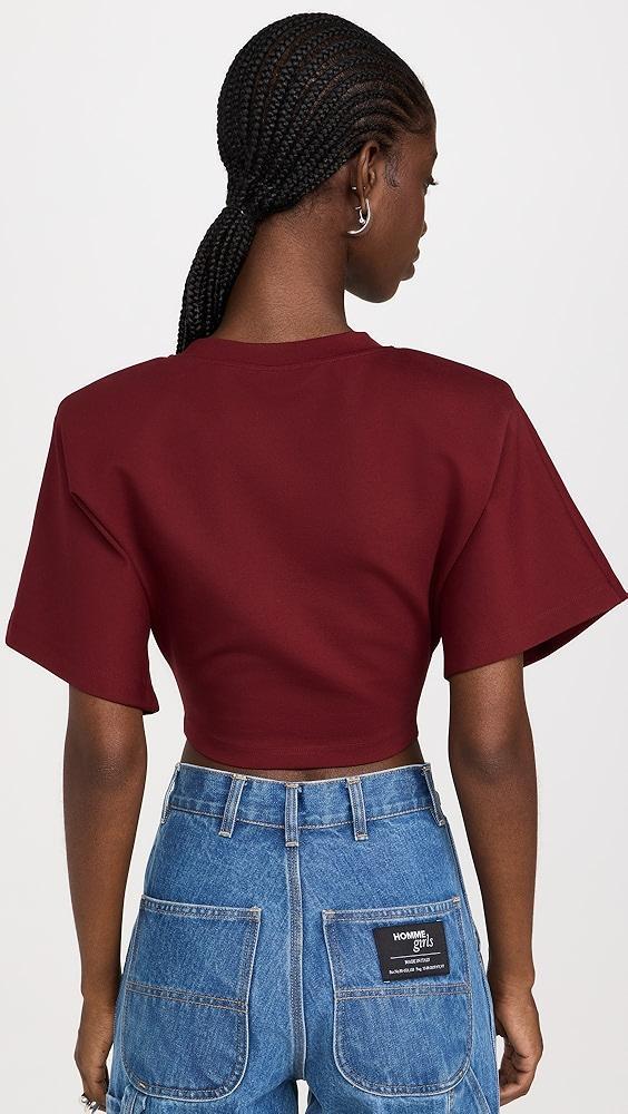 AREA Fringe Brooch Cropped T-Shirt | Shopbop Product Image