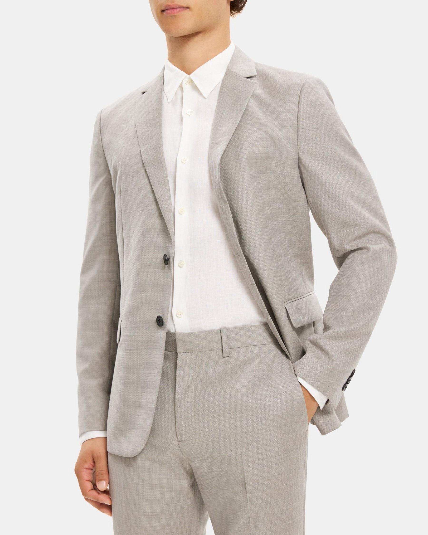 Unstructured Blazer in Textured Wool Product Image