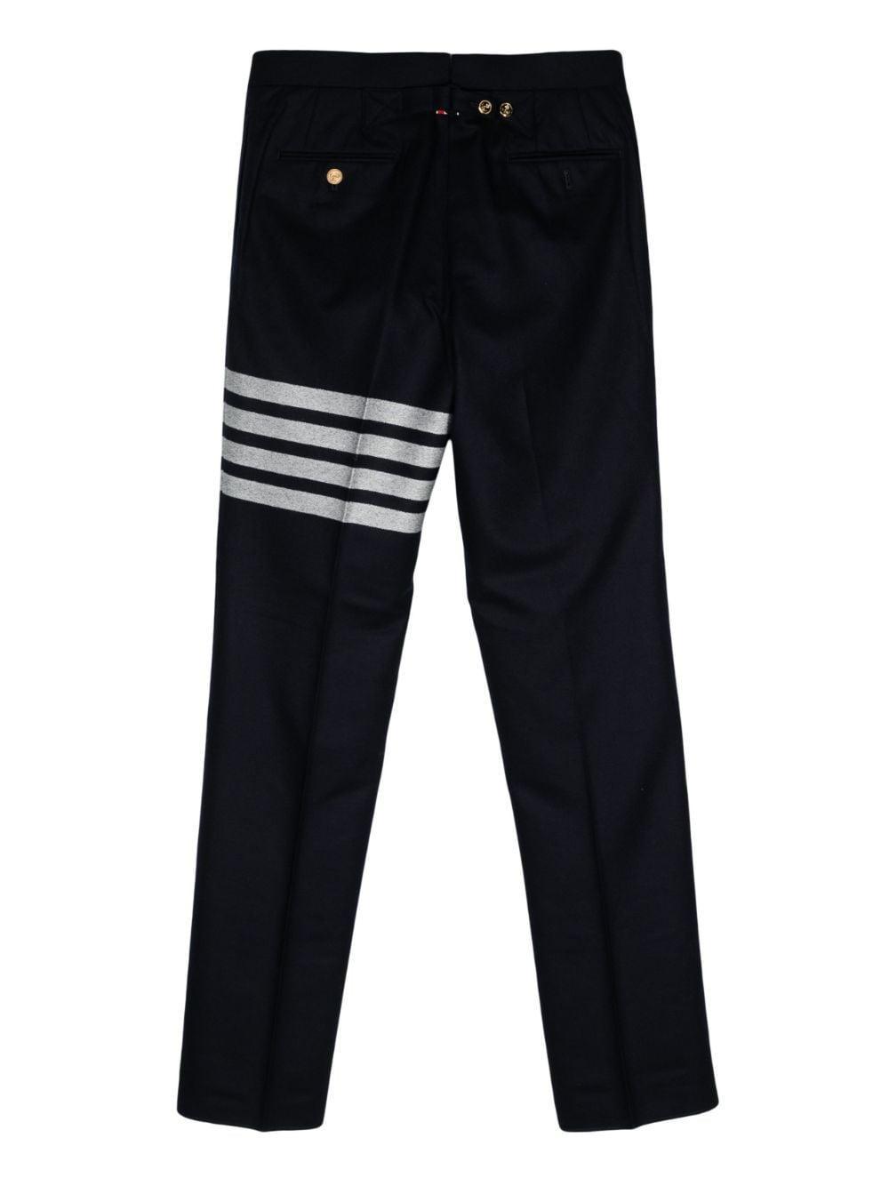 THOM BROWNE 4-bar Low-waist Tailored Trousers In Blue Product Image