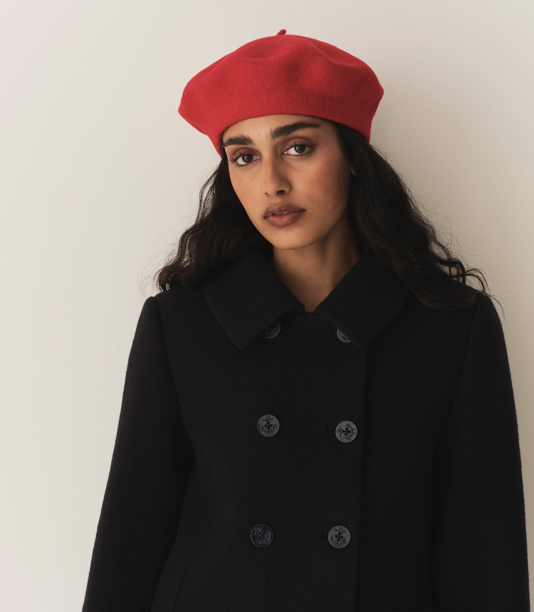 GEORGIANNA BERET -- RED WOOL product image