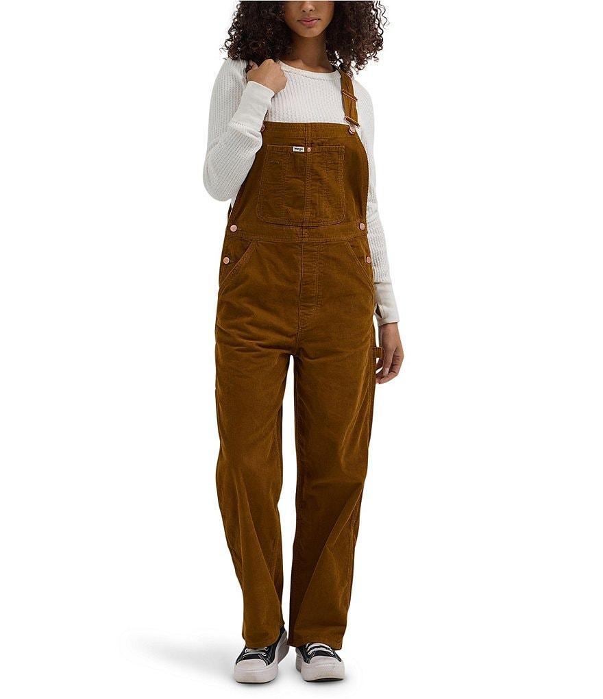 Wrangler Corduroy Square Neck Sleeveless Straight Leg Overalls Product Image