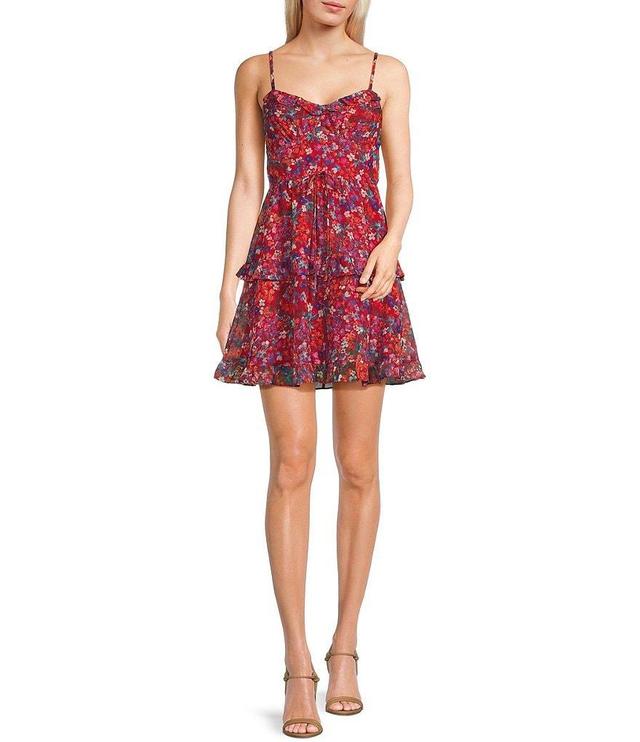 I.N. San Francisco Spaghetti Strap Ditsy Floral Printed Dress Product Image