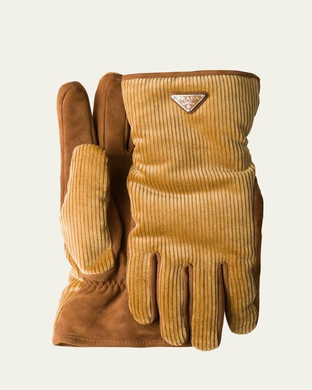 Mens Velluto Coste Corduroy and Suede Gloves Product Image