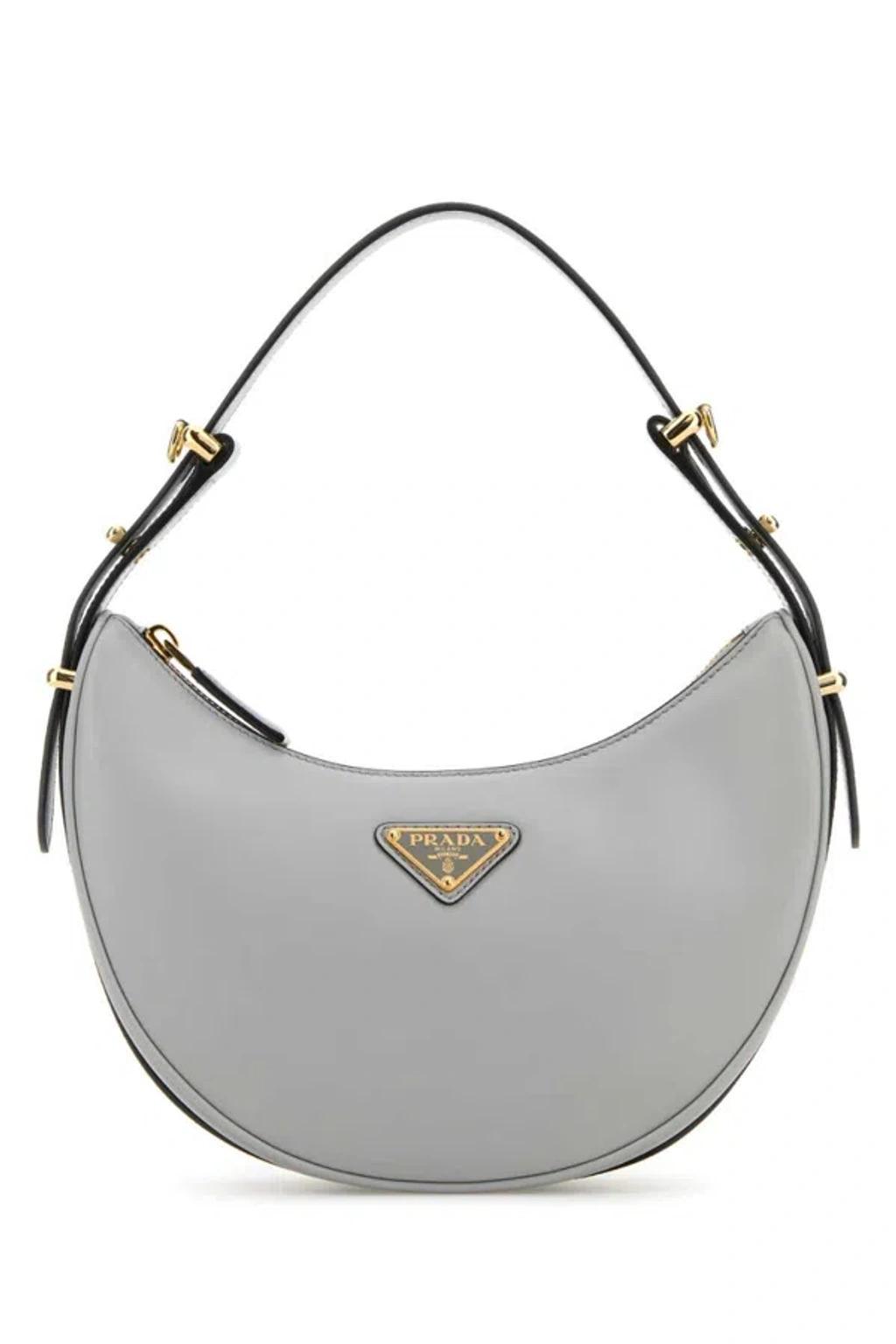 Light Grey Leather  Arque Bag Women Product Image